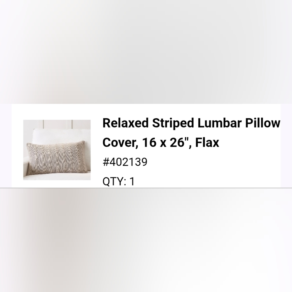 Pottery Barn Beige Relaxed Stripe Pillow Cover